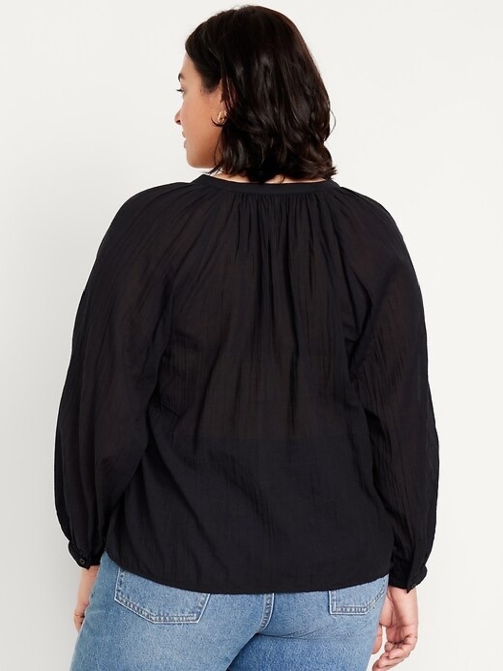 Old Navy Split-Neck Crinkle Gauze Top - Picture 2 of 10